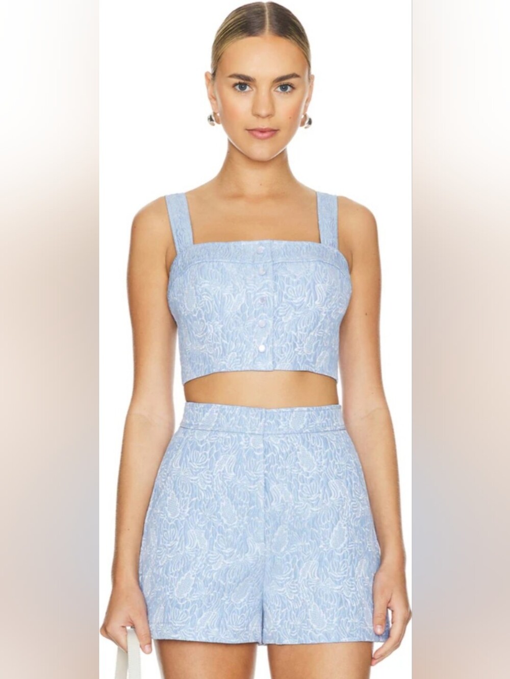 Amanda Uprichard Two-Piece Shorts Set Powder Blue